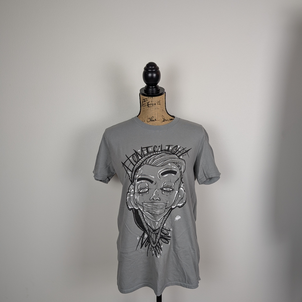 Anvil Gray Artistic Graphic Tee